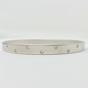 Silver metal bracelet with rhinestones